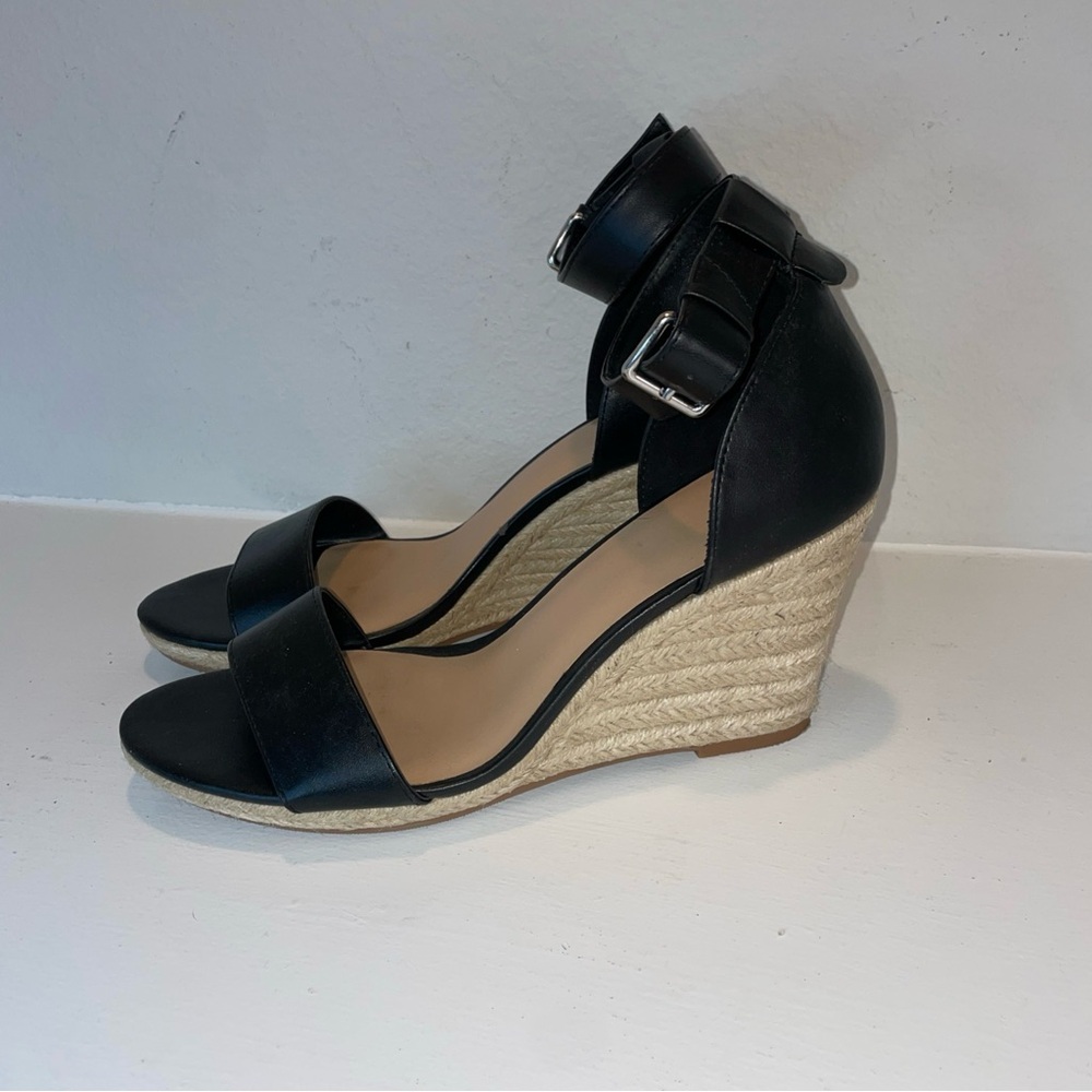 a new day Black and Tan Wedge Sandals size 11 - Picture 6 of 9